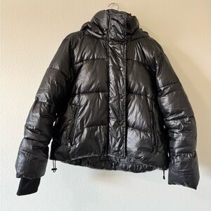 GAP Shiny Black Puffer Jacket